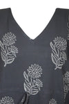 Womens Kaftan Maxi Dress, Travel Kaftan, Black Kimono Summer Dresses S/M/L