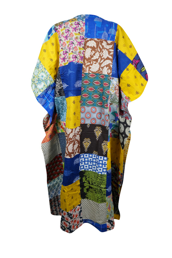 Patchwork cotton kaftan dress, Women maxidress, Lightweight beach Dresses L-3XL