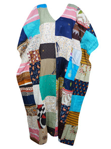  Hippie Printed Cotton Maxi Kaftan Patchwork Maxidress, Cruise, Resort wear L-3X