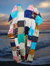 Hippie Printed Cotton Maxi Kaftan Patchwork Maxidress, Cruise, Resort wear L-3X