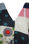 Fall Maxi Floral Print Dress, Patchwork Cotton Beach Kimono Dresses L-3X