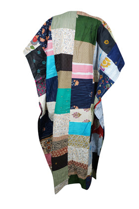 Frankie Style Cotton Muumuu Dress Patchwork Maxi Dresses, Boho Caftan Dress, L-3XL