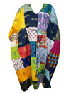 Maxi Floral Print Dress, Patchwork Cotton Beach Kimono Dresses L-3XL