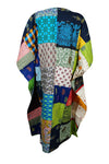 Cotton Maxi Dress, Patchwork Multicolor Floral Print Kaftan, Beach Long Caftan L-3X