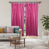 Pink Tab Top Curtain Panels – Handmade Drapes for Bedroom & Living Room Décor 