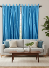 Pair of Sky Blue Curtain Panels – Handmade Tab Top Drapes for Refreshing Bedroom Décor