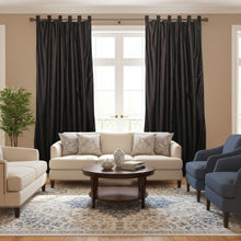  Pair of Textured Brown Curtain Panels – Tab Top Window Drapes for Elegant Interiors 96