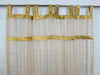 Pair of Sheer Golden Window Curtains – Gold Tab Top Bed Canopy Drapes, Elegant Home Décor 