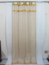 Pair of Sheer Golden Window Curtains – Gold Tab Top Bed Canopy Drapes, Elegant Home Décor 