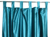 Pair of Blue Curtain Panels – Handmade Tab Top Drapes for Refreshing Bedroom Décor