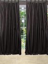 Pair of Textured Brown Curtain Panels – Tab Top Window Drapes for Elegant Interiors 96