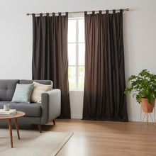  Brown Velvet Texture Curtains – Boho Tab Top Drapes for Cozy Elegant Interiors Set of 2 (84")