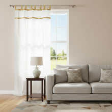  Pair of Snowflake White Sari Curtains – Indi Boho Sheer Tab Top Drapes