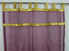 Pair of Sheer Purple Window Curtains – Gold Tab Top Bed Canopy Drapes