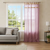 Pair of Sheer Purple Window Curtains – Gold Tab Top Bed Canopy Drapes