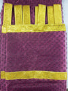 Pair of Sheer Purple Window Curtains – Gold Tab Top Bed Canopy Drapes