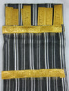 Pair of Sheer Black Window Curtains – Gold Tab Top Bed Canopy Drapes, Elegant Home Décor