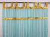 Pair of Sheer Blue Window Curtains with Gold Tab Top – Elegant Bed Canopy & Home Décor Drapes