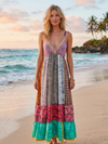 Women’s Boho Hippie Purple Maxi Dress – Fall Beach Dress | Flowy Bohemian Maxi  ML