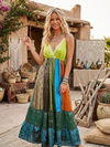 Women’s Summer Maxi Dress | Colorful Bohemian Fall Maxi Dress ML