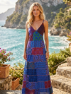 Women’s Purple Maxi Dress | Boho Chic Flowy Maxi Dresses for Women  M/L