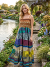 Cornflower Blue Women’s Strap Maxi Dress – Flowy Summer Boho Maxi Dress  S/M