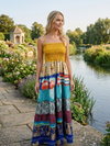 Women’s Sunflower Yellow Silk Strap Maxi Dress – Boho Beach Summer Dress S/M