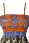 Womens Maxi Dress Saffron Orange Silk Summer Boho Dresses S/M