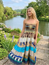 Women’s Green Fields Silk Maxi Dress | Summer Strap Dress  S/M