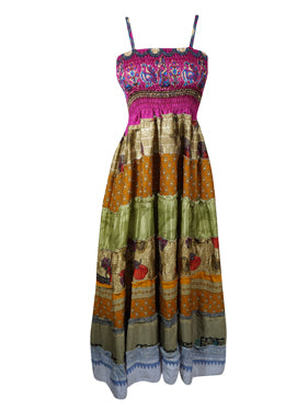 Womens Deep Wine Colorful Flared Strapdress, Maxi Dress