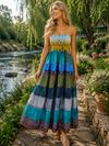 Women’s Blue Hawaii Strappy Sundress | Recycled Silk Beach Print Maxi Dress S/M