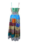 Womens Strap Maxi Dress, mauve-tan Gorgeous Soft Recycle Sari Beach Dresses SM