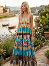 Women’s Blue Recycled Sari Maxi Strap Dress | Soft Boho Beach Long Dress  SM