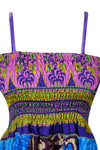 Womens Strap Maxidress, Peony pink Summer Recycle Silk Beach Boho Dresses S/M