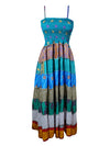 Women Tiered Maxi Dress, Robin Blue Strapdress