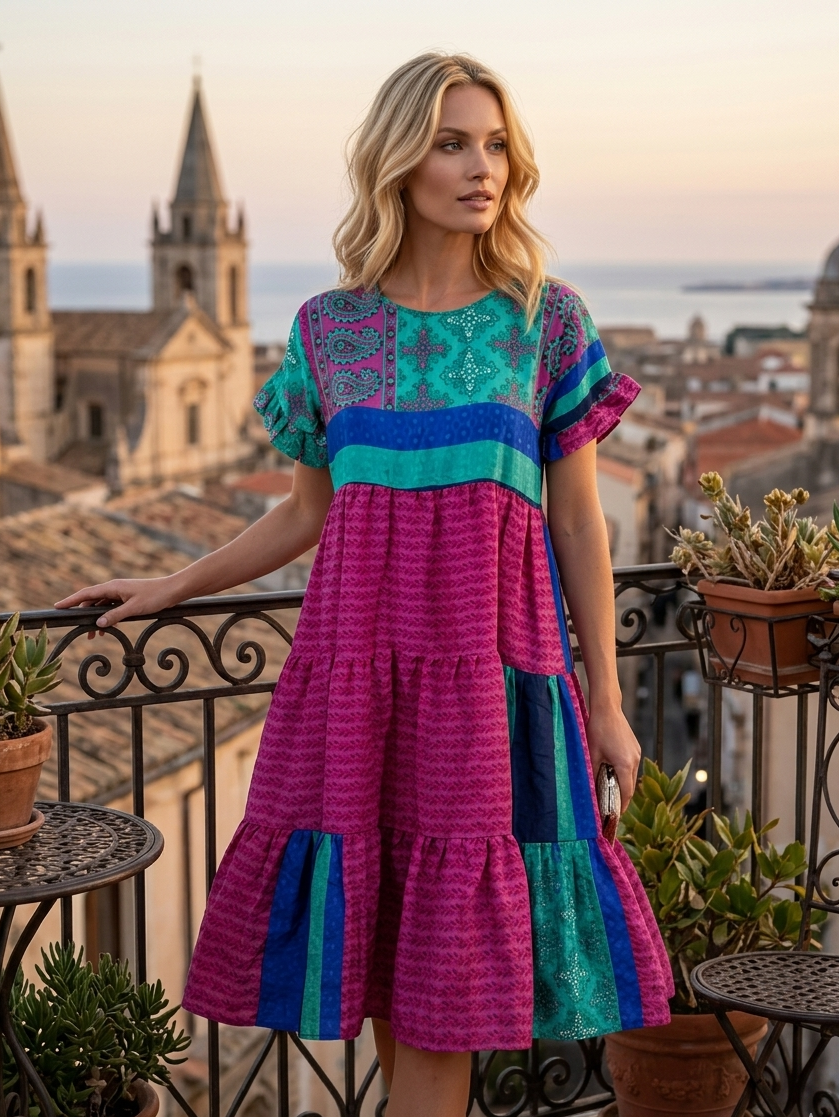 boho dress womens Bohemian Fuchsia Pink Summer – Women’s Short Shift Dress Style M relaxed fit FW25_MP-Oct-Feb Length:Short 54