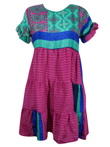  Bohemian Summer dress, Fuchsia Pink Short Dresses for Women