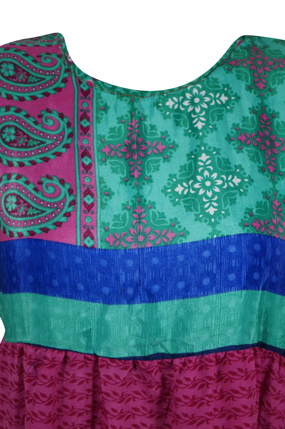 Bohemian Summer dress, Fuchsia Pink Short Dresses for Women, Shift Dress M