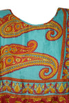 Women Tiered Beach Sundress, Tangerine Red Floral Print Summer Short Dresses M