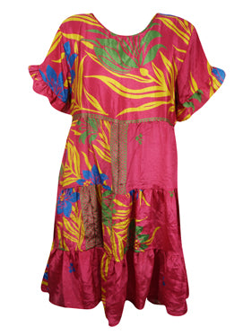 Bohemian Bright Coral Summer dress, Short Dresses for Women