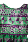 Sea Green Printed Summer Short Dress, Dresses for Women, Beach Boho dress, M