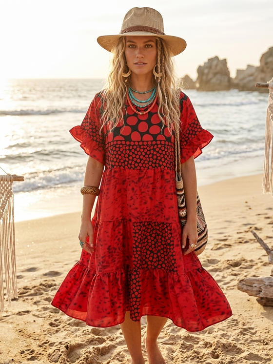 Watermelon Red Summer Dress