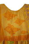 Orange Paisley Short Dress, Recycle Silk, Beach, Summer Short Dresses for women M
