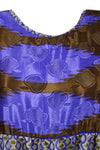 Blue Floral Dress, Recycle Silk, Beach Shift Dresses, Summer Dress for women, M