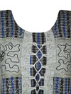 Women's Maxi dress, Gray Retro Bohemian Long Embroidered Dresses XL