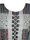 Womens Maxi Dresses, Gray Loose Shift dress, Embroidered Travel Maxi Dress, Gift XL