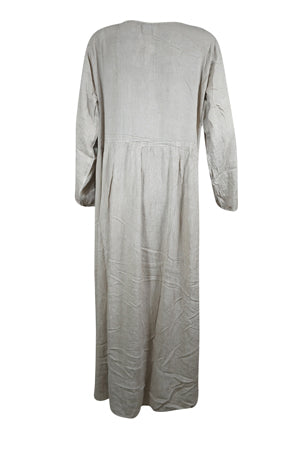 Women's Maxi dress, Gray Retro Bohemian Long Embroidered Dresses XL