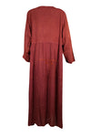 Boho Maxi dress, Free Spirit Hippie Rustic Red Long Dress Round Neck Maxidress XL