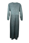 Gray Maxi Rayon Dress, Vintage Gothic Embroidered Long Dresses Gift L