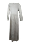 Women's Rustic Gray Maxidress, Embroidered Long Maxi Dress L